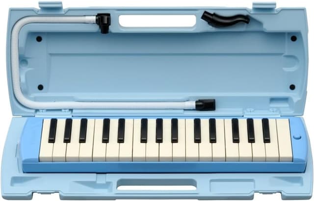ヤマハ YAMAHA PIANICA ピアニカ 鍵盤ハーモニカ 32鍵 ブルー P-32E 子どもたちの使い勝手を追求した 同系色のプラスチック製ハードケース付属 1) ブルー